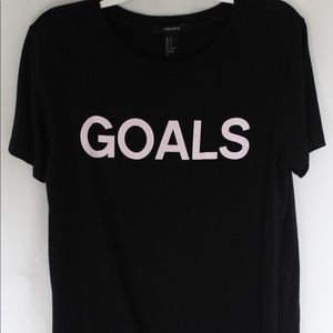Forever 21 black “GOALS” short sleeve tee